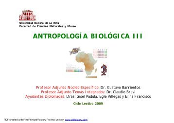 ANTROPOLOGÍA BIOLÓGICA III - Facultad de Ciencias Naturales y ...