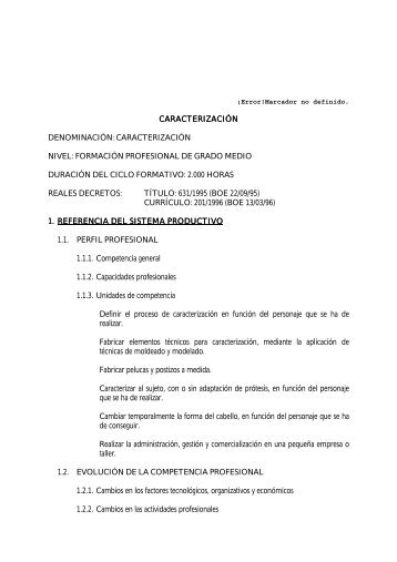 Currículo completo del ciclo para el MECD - Formación Profesional