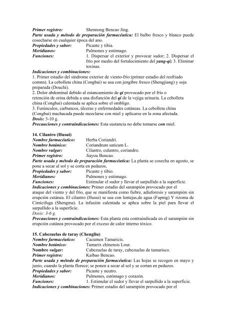 Fitoterapia - Medicina china - Plantas Medicinales