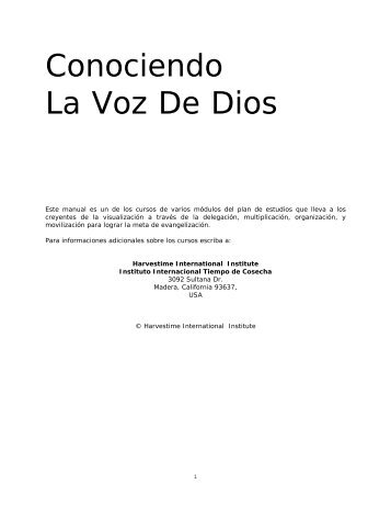 Conociendo La Voz De Dios