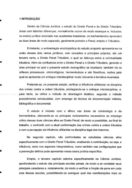 Utilitarismo Penal nos Crimes Contra a Ordem Tributária - Ministério ...