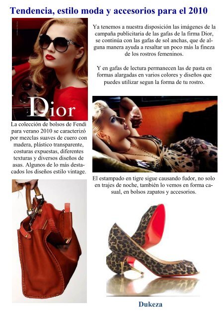 Revista mensual gratuita TENDENCIAS 2010 ... - Fabulosa Revista