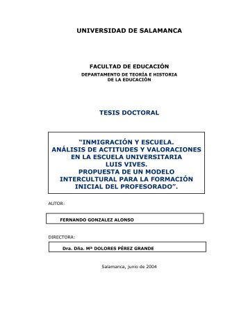 universidad de salamanca tesis doctoral —inmigraciìn y escuela ...