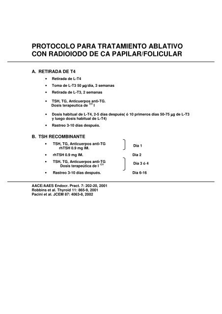 protocolo actualizado de cancer diferenciado de tiroides