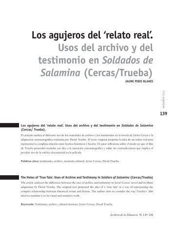 Los agujeros del 'relato real'. Usos del archivo y del testimonio en ...