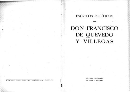 Don Francisco De Quevedo Y Villegas