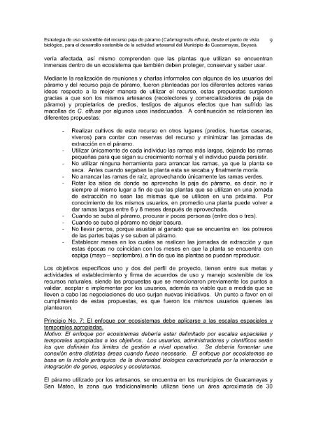 CARACTERIZACiÓN FINAL DE USO Y USUARIOS DE PAJA DE ...