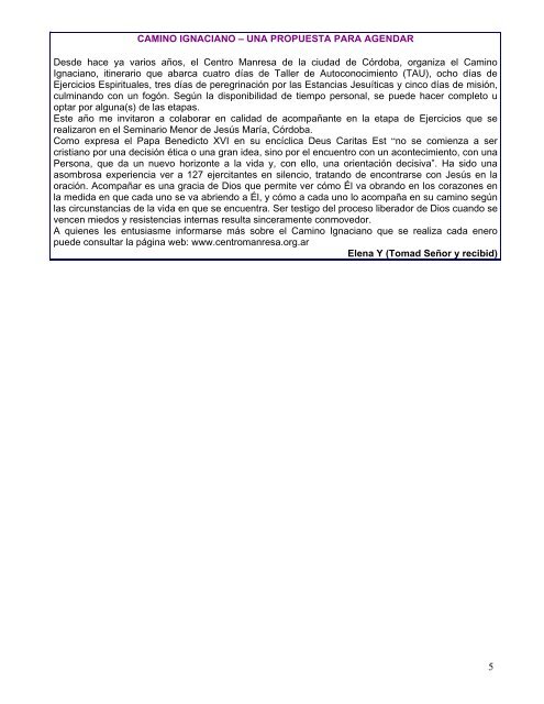 Boletín Nacional - Comunidad de Vida Cristiana de Argentina