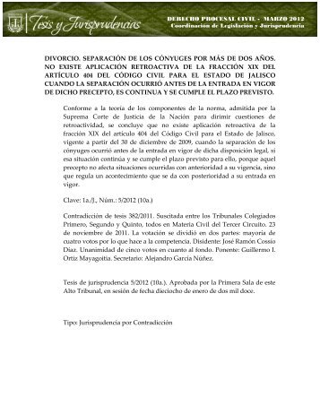 divorcio. separación de los cónyuges por más de dos años. no ...