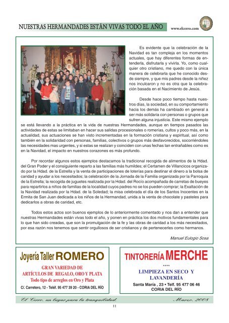 revista el cerro, febrero 2008 - hermandad de la vera-cruz.coria del ...