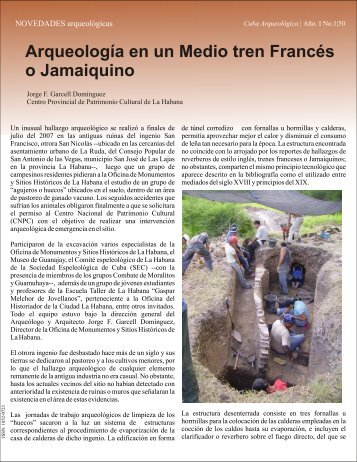 Arqueología en un Medio tren Francés o Jamaiquino. - Cuba ...