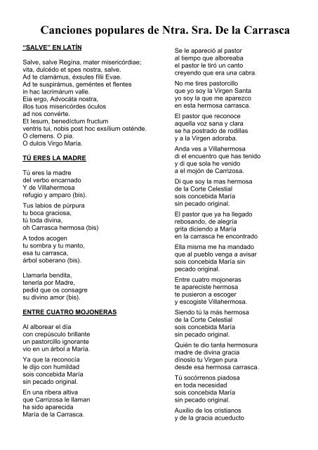 Letras de los mayos y otras canciones a la Virgen - Calducho