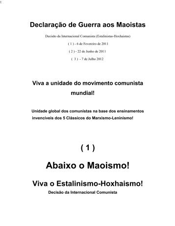Declaração de Guerra contra os Maoistas III