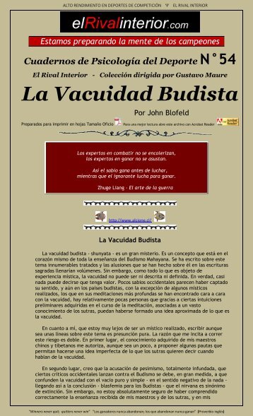 Cuaderno N° 54 La Vacuidad Budista por John ... - El Rival Interior