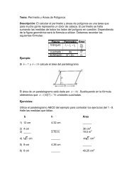 Tema: Perímetro y Áreas de Polígonos Descripción: El calcular el ...