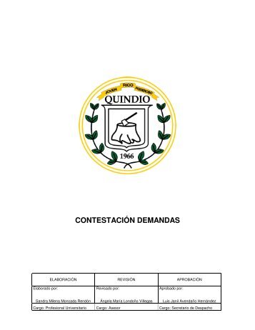 CONTESTACIÓN DEMANDAS - Gobernación del Quindío