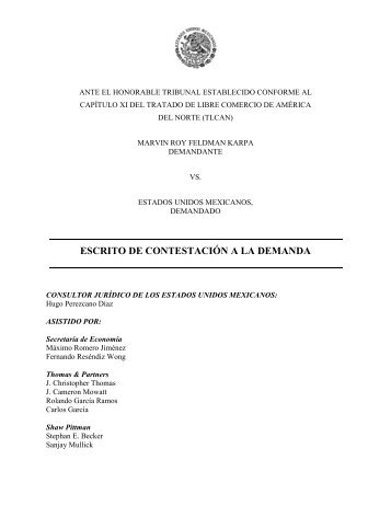 Contestación a la demanda México - Secretaría de Economía