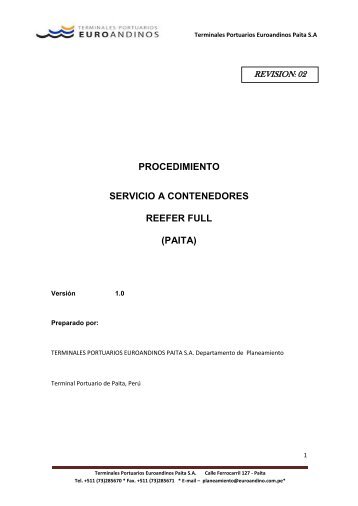 Procedimiento de Recepción y Entrega de Contenedores ...