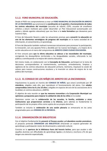 Programa Electoral del PSOE para Arroyo de la ... - Arroyo al Día
