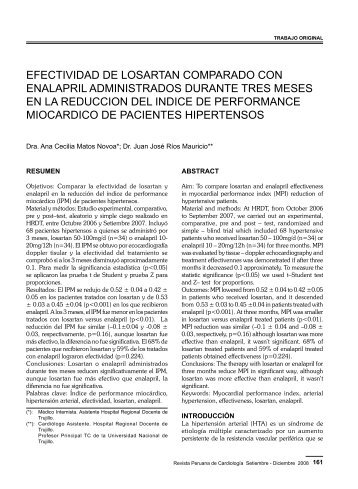 EFECTIVIDAD DE LOSARTAN COMPARADO CON ENALAPRIL ...