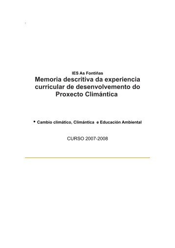 Memoria Proxecto Climantica - Climántica