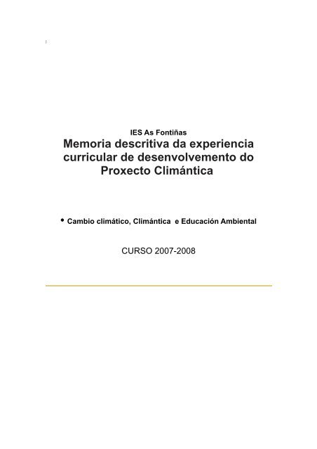 Memoria Proxecto Climantica - Climántica