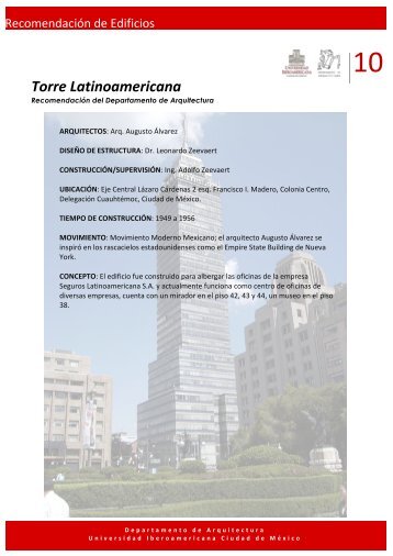 Torre Latinoamericana - Departamento de Arquitectura ...