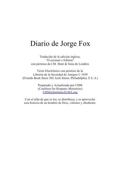 Diario Jorge Fox - Instituto ALMA