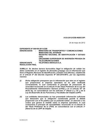 Resolución Nº 0125-2012/CEB-INDECOPI