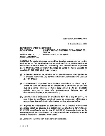 Resolución Nº 0287-2010/CEB-INDECOPI