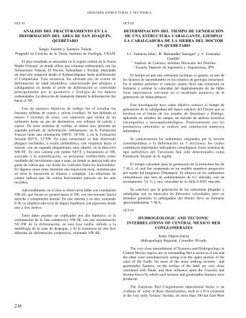 Geología Estructural y Tectónica - Unión Geofisica Mexicana AC