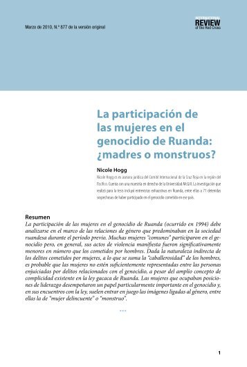 La participación de las mujeres en el genocidio de Ruanda ...