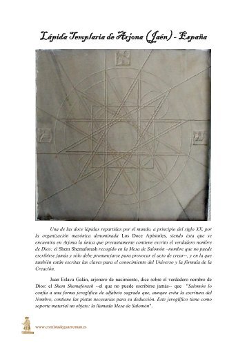 Lápida Templaria de Arjona - Cronista de Guarromán y La Mesa