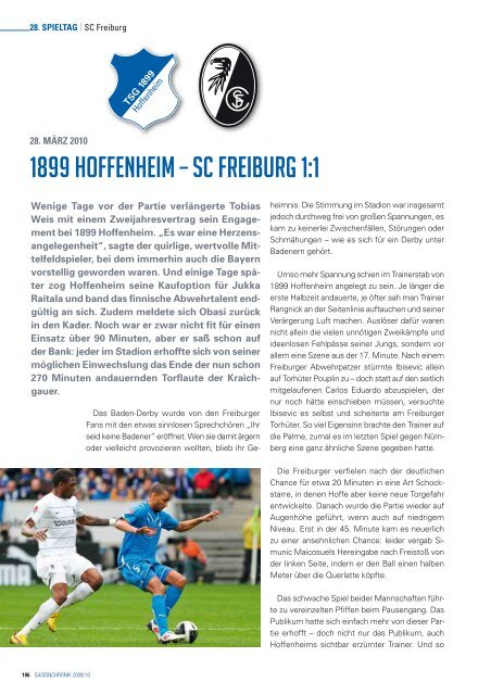 SAISONCHRONIK 2009/10 - 1899 Hoffenheim