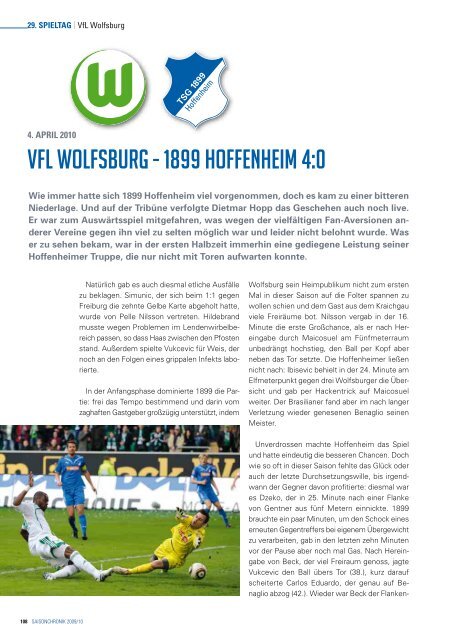 SAISONCHRONIK 2009/10 - 1899 Hoffenheim