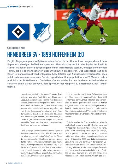 SAISONCHRONIK 2009/10 - 1899 Hoffenheim