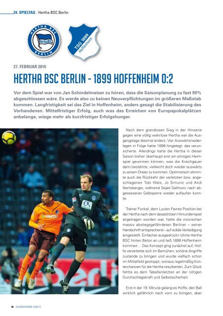 SAISONCHRONIK 2009/10 - 1899 Hoffenheim