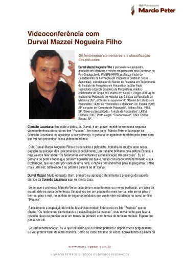Durval Mazzei Nogueira Filho Os fenômenos elementares e a ...