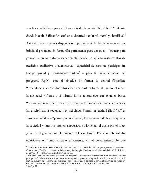 Informe de investigación sobre el lugar, pertinencia e impacto de los ...