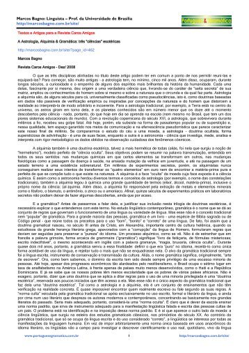Marcos Bagno: Linguista – Prof. da Universidade de Brasília http ...