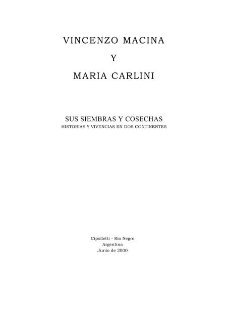 VINCENZO MACINA Y MARIA CARLINI - Museo dell'Emigrante