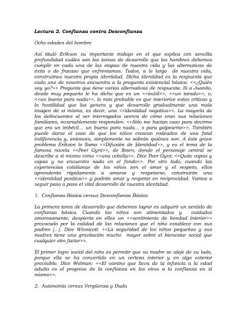 Lectura 2. Confianza contra Desconfianza - Red Escolar