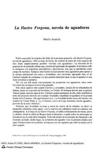 «La Ilustre Fregona», novela de aguadores - Centro Virtual Cervantes