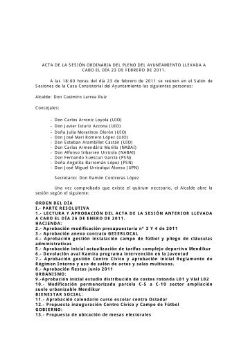 acta de la sesión ordinaria del pleno del ayuntamiento llevada a ...