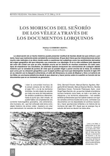 LOS MORISCOS DEL SEÑORÍO DE LOS VÉLEZ A ... - Vélez Rubio