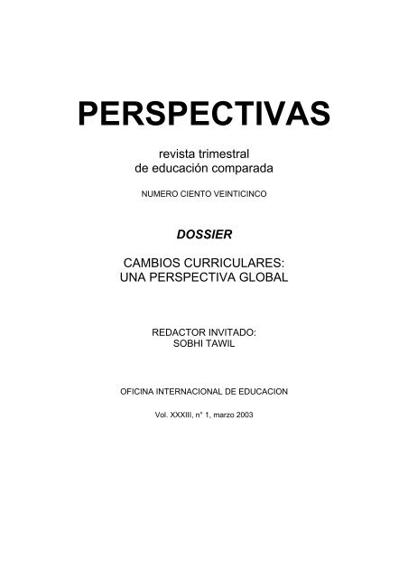 PERSPECTIVAS - International Bureau of Education - Unesco