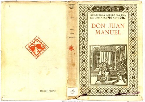 DON JUAN MANUEL : - Biblioteca Tomás Navarro Tomás