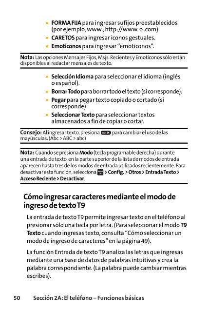 Guía para el usuario del teléfono - Sprint Support