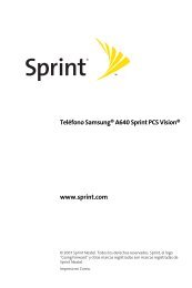 Teléfono Samsung® A640 Sprint PCS Vision® www ... - Sprint Support