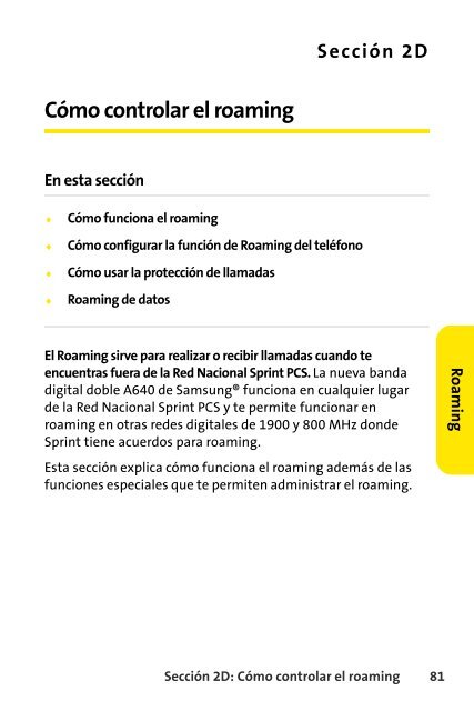 Teléfono Samsung® A640 Sprint PCS Vision® www ... - Sprint Support